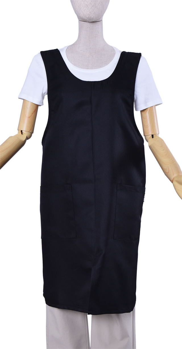 後ろクロスタブリエエプロン(ブラックオンリー)【1点のみメール便可】