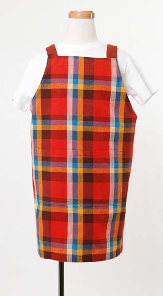 キッズエプロン（レミーチェック）UW600-28レッド