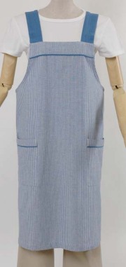 ストライプＨ型エプロンGAP7411ネイビー 