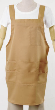 ポリエステルＨ型ショートエプロンK10304ベージュ 