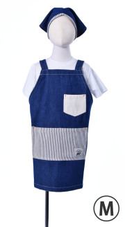 デニム風キッズエプロン（マウンテン）M・L（三角巾付き）【１点のみメール便可】