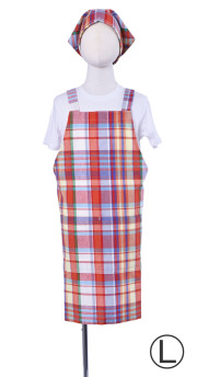 キッズエプロン（カラフルマーチ）L（三角巾付き）【１点のみメール便可】
