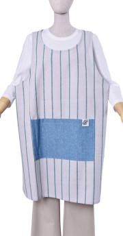 【大きいサイズ】ストライプ脇ボタンチュニックエプロン３Ｌ