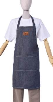 【セール】デニムライクフォルターネックエプロン【１点のみメール便可】