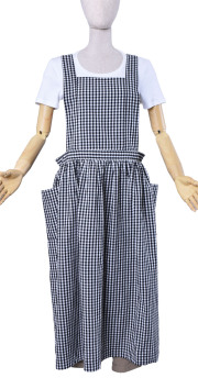 肩ひもリボン着丈調節ワンピースエプロン