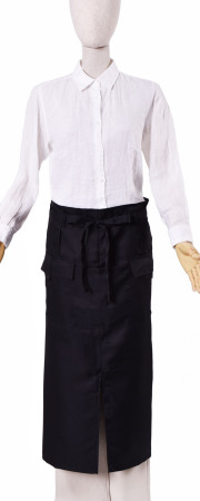 前スリットソムリエエプロン（ブラックオンリー）【１点のみメール便可】