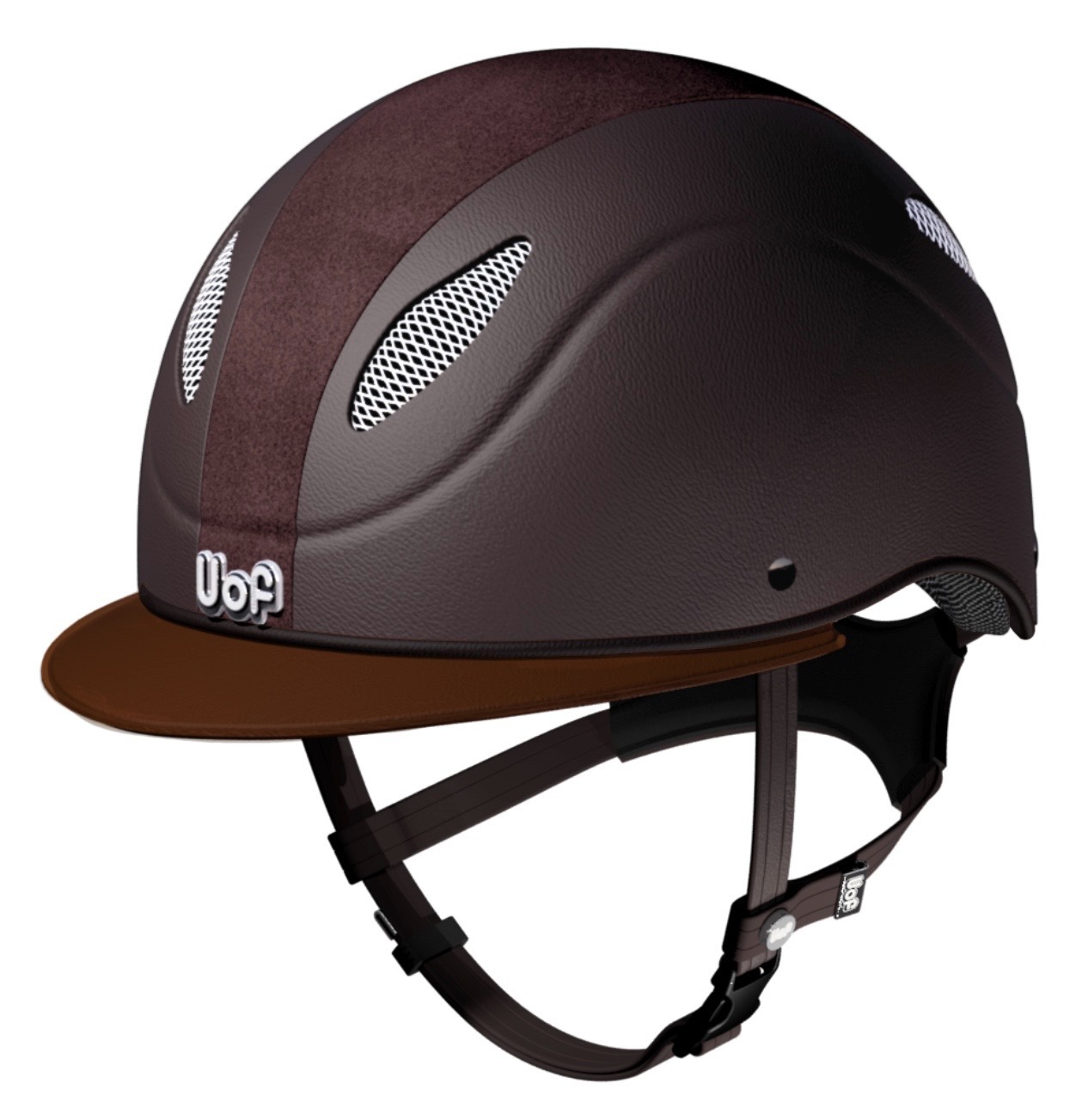 ◆ SALE ◆ Uof Riding Helmet “VISION POWER” (Uofヘルメット・ヴィージョンパワー) ブラウンレザー/60