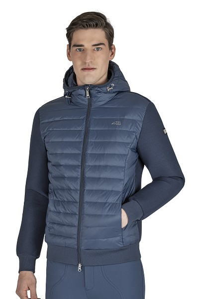 ● SALE ● EQUILINE EUGENE・エクイライン メンズ異素材ミックスジャケット・ディプロマティックブルー/L