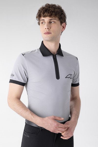 ◆ NEW ◆ EQUILINE CORGE・エクイライン メンズ半袖テックメッシュポロ（シーズンコレクション限定商品！) スティールグレー