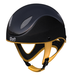 ◆ SALE ◆ Uof Riding Helmet “RACE CARBON EVO” (Uof ライディングヘルメット“レース カーボンEVO”) ブラック/本革ハーネス