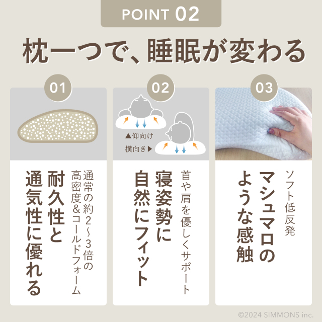 SIMMONS - シモンズ　ビーンズピロー　枕 Amazon.co.jp: シモンズ(Simmons) 枕 まくら ピロー ビーンズ