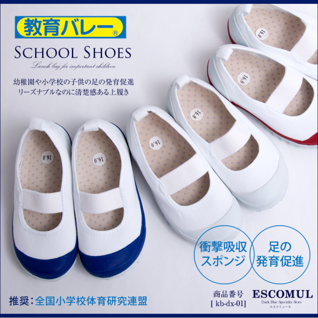お子様用上履き・教育バレーDX白[お受験,面接,学校説明会,お受験,行動観察,幼児教室,シューズ,上履き ホワイト ブルー レッド]kb-dx-01【ホワイト】【白】【レッド】【赤】【ブルー】【青】【お受験グッズ】