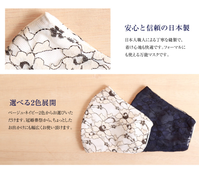立体マスク,日本製,布マスク,男女兼用,予防,ブロック,防止,ノーズワイヤー,レース