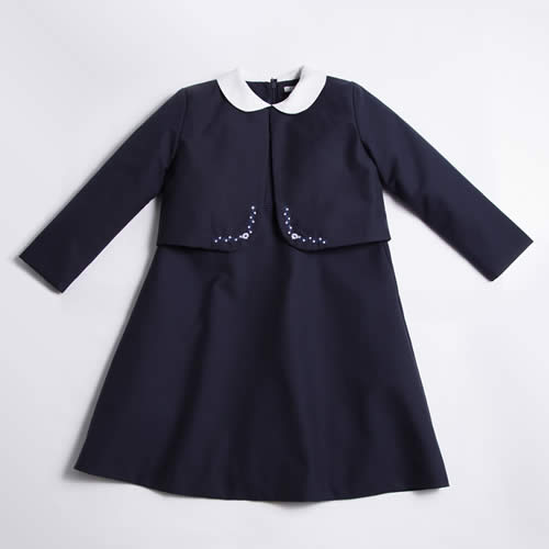 お受験スーツ お受験 面接 子供用 日本製濃紺スーツアンサンブル 110cm 120cm 130cm 子供服 スーツ ボレロ