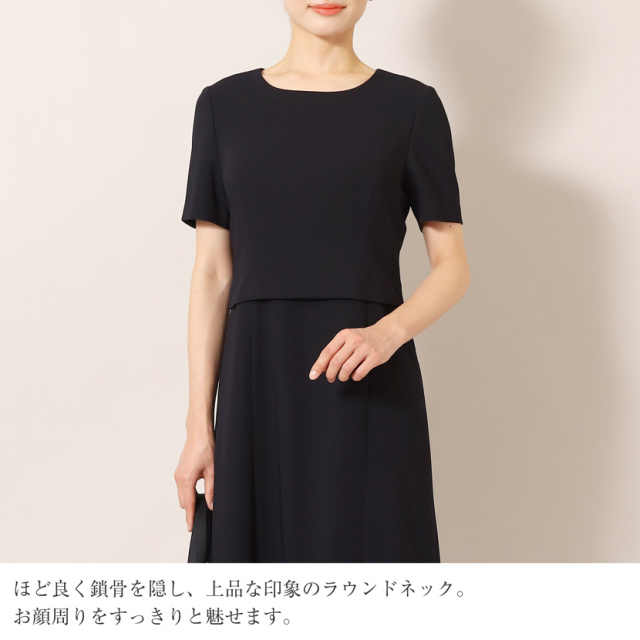 新作】【日本製】【洗えるお受験ワンピース】濃紺ワンピース 半袖