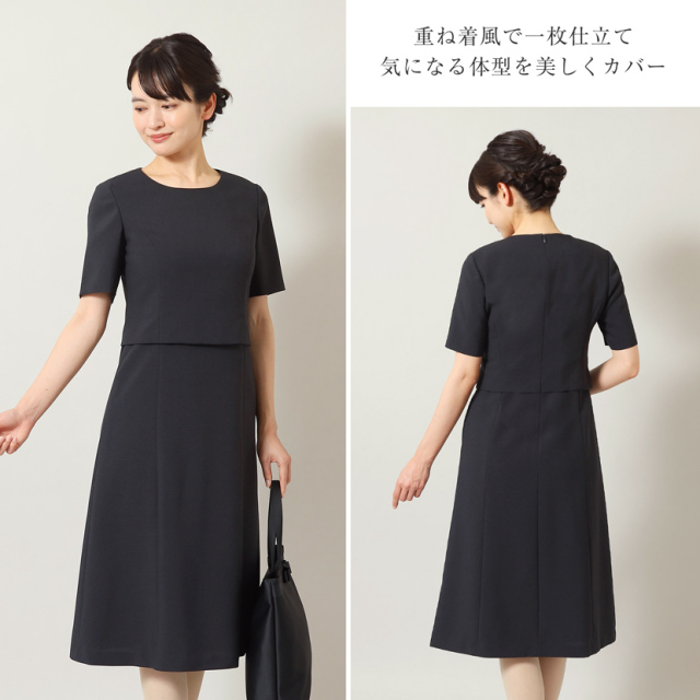 エストネーション　ワンピース　濃紺　お受験　学校訪問　卒業式　フォーマル MaryCoco お受験スーツ レディース フォーマル ウール 混紡