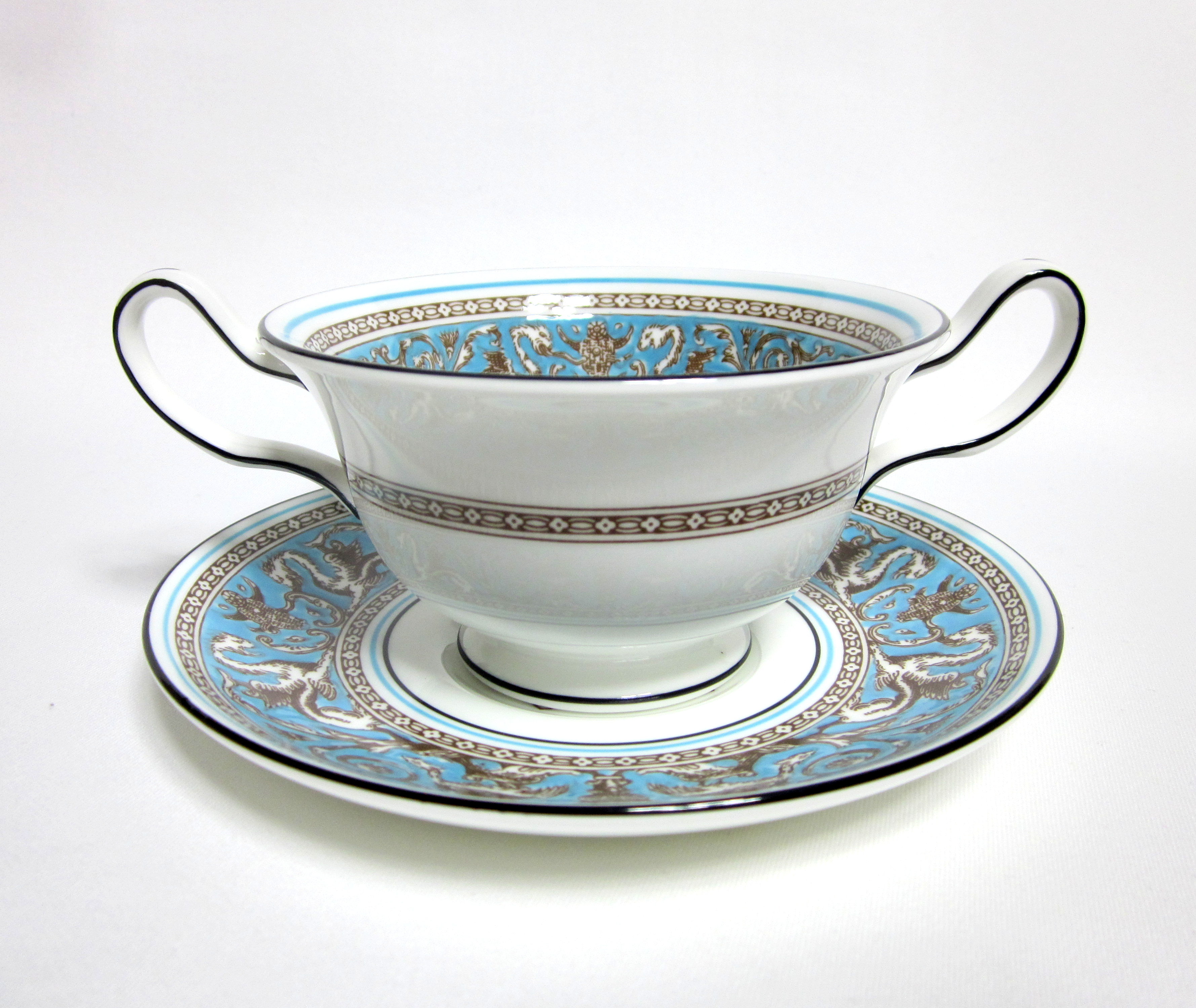 【新品・未使用】ウエッジウッド フロレンティーンターコイズ スーププレート２枚 新品］ウエッジウッド フロレンティーンターコイズスーププレート2枚