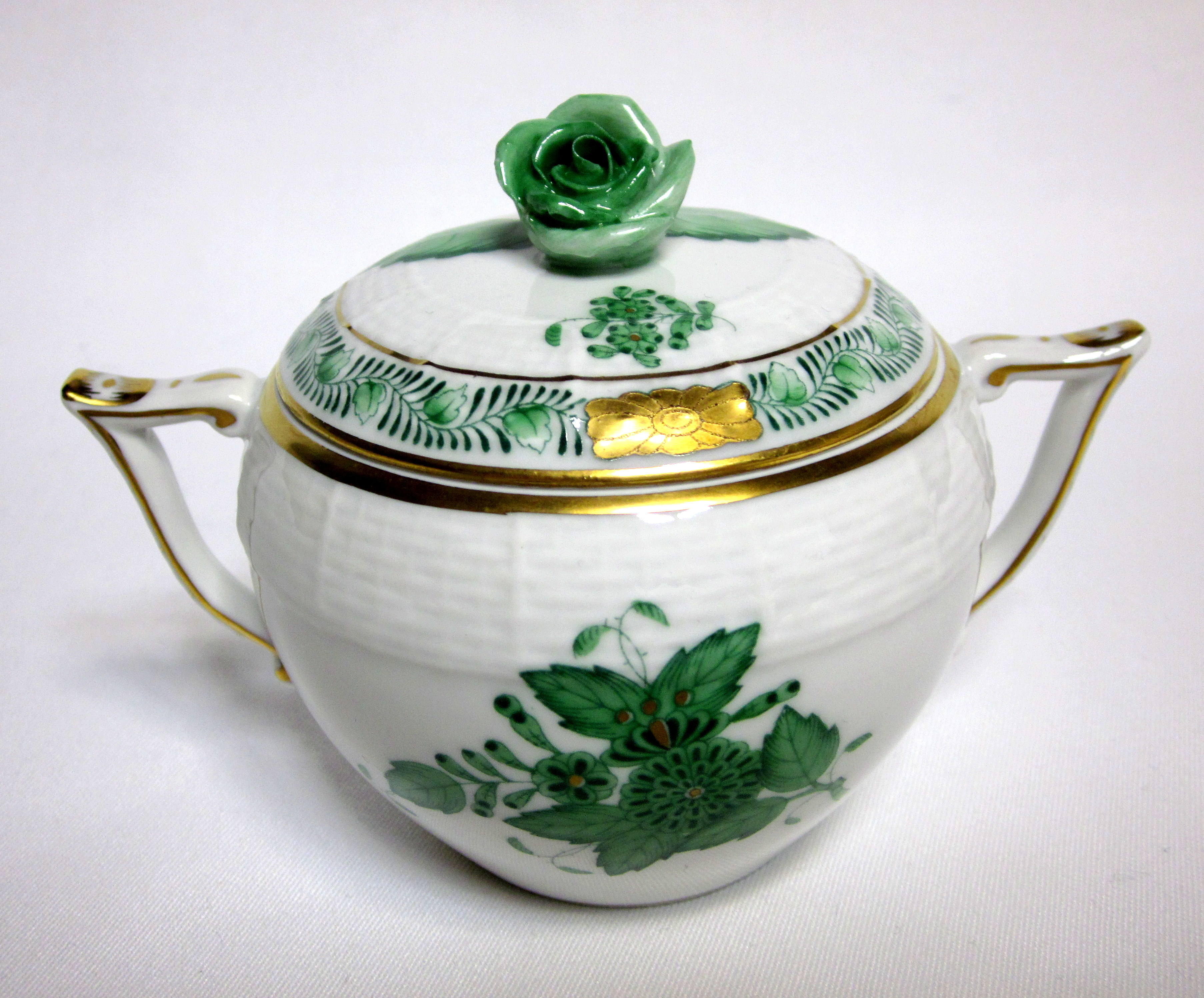 ヘレンド（Herend）アポニーグリーン シュガーポット（S)