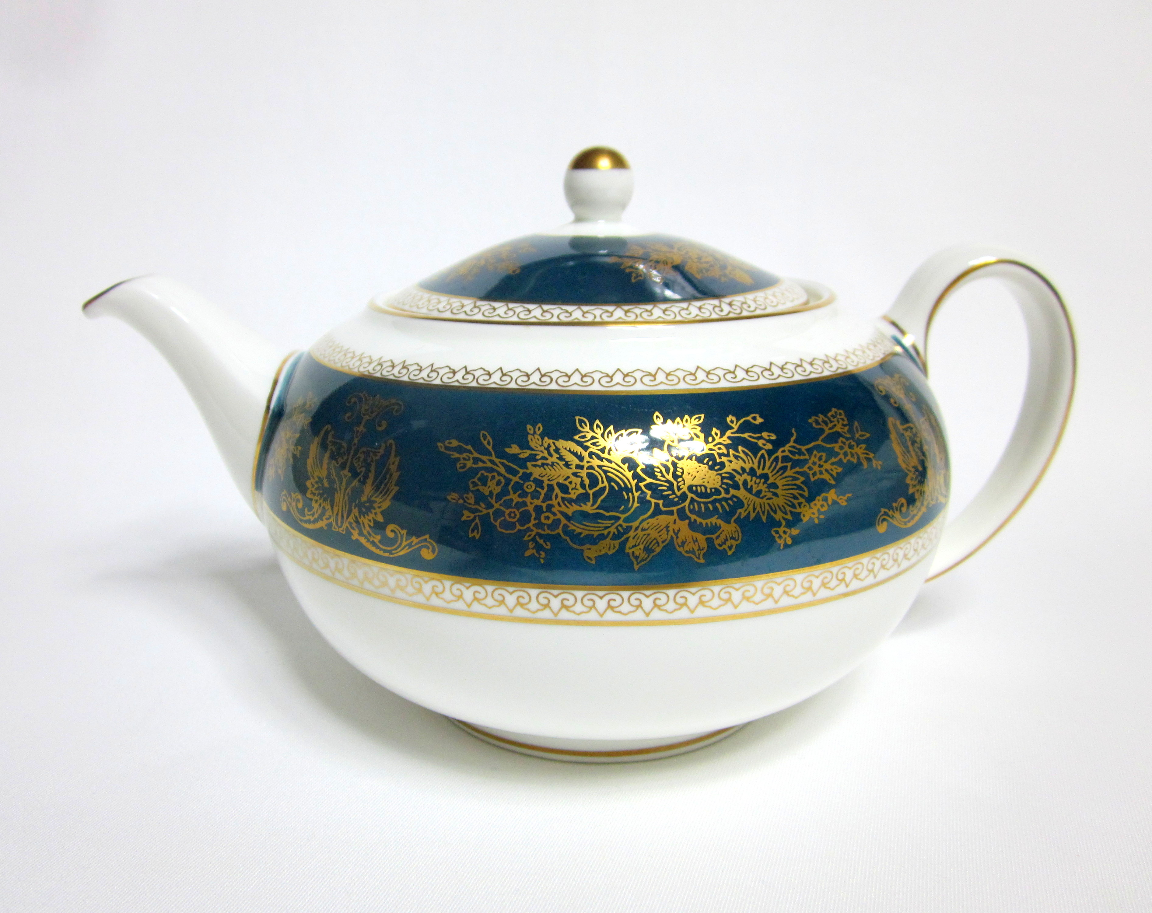 ウェッジウッド（Wedgwood）コロンビアブルー＆ゴールド ティーポット  
