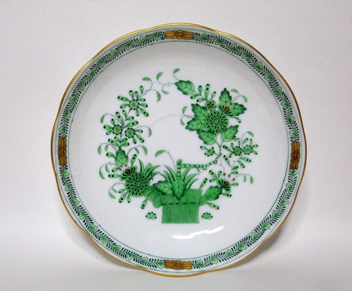 インドの華 グリーン コーヒーソーサー