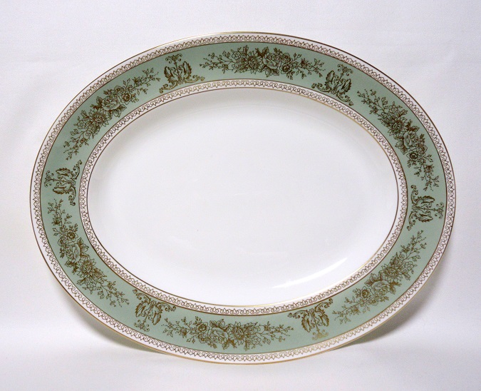 ウェッジウッド（Wedgwood）コロンビア セージグリーン オーバルプレート（プラター）