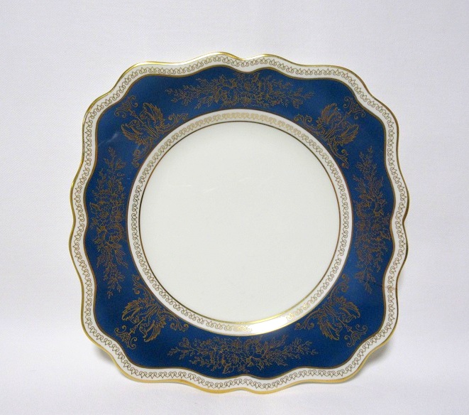 ウェッジウッド（Wedgwood）コロンビアブルー＆ゴールド スクエアプレート