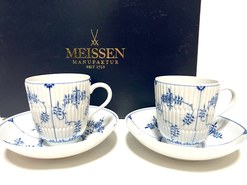 マイセン(Meissen)麦わら菊 コーヒーカップ＆ソーサー(ペア)【西洋