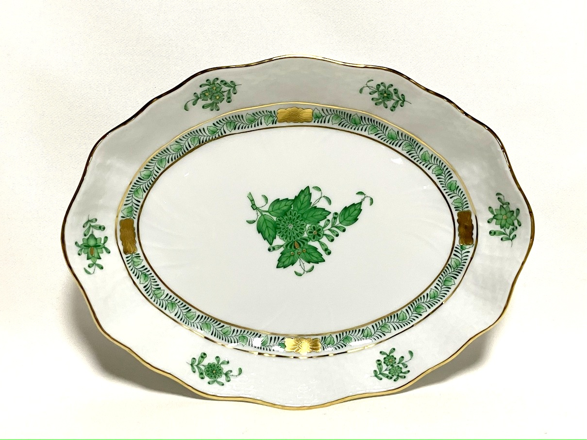 ヘレンド アポニーグリーン オーバル