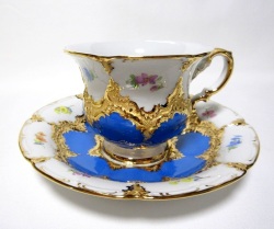 マイセン（Meissen）Bフォーム 宮廷の小花 ブルー カップ＆ソーサー