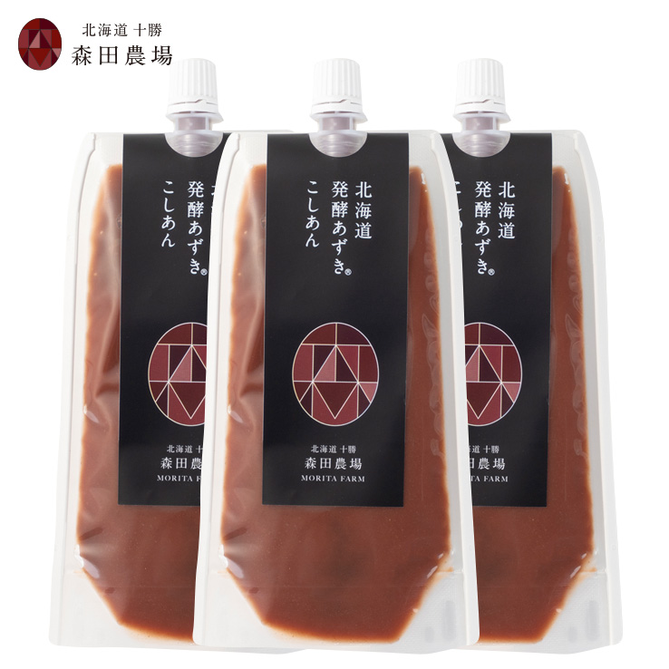 北海道発酵あずき(こしあんタイプ)3個セット【常温便】代引き不可　日時指定不可