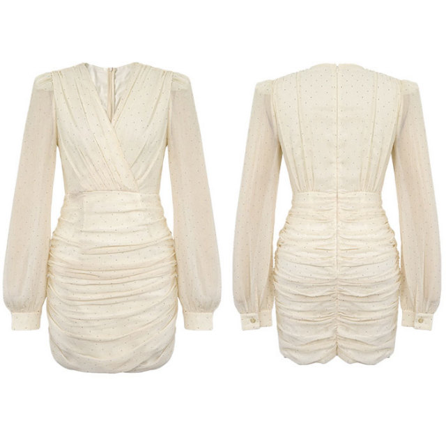 【美品】CAVANE　Balloon sleeve dress ワンピース cavane キャヴァネ / Balloon sleeve dress linen100ワンピ