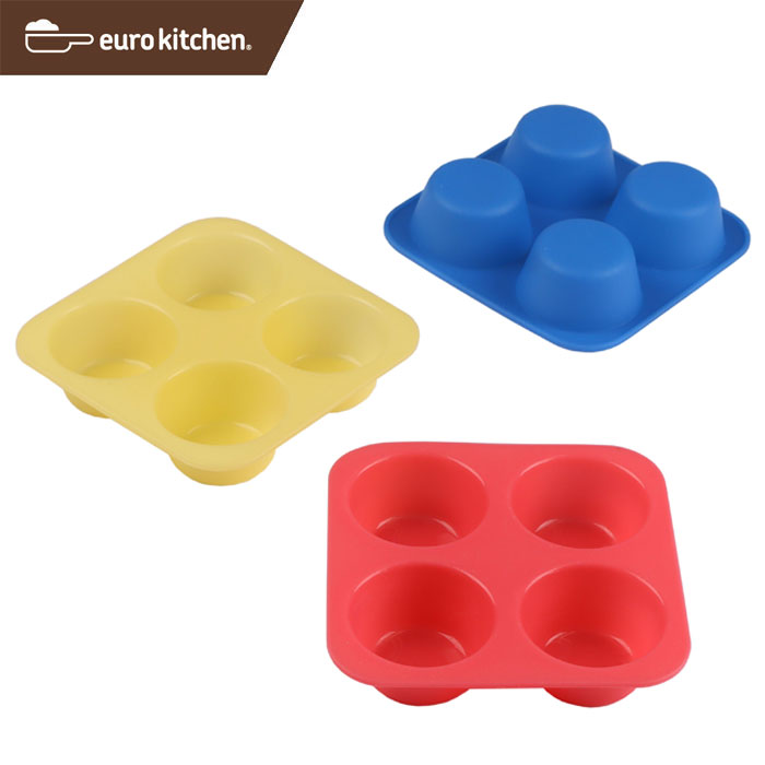 シリコンモールドミニ　4カップマフィン　3点セット