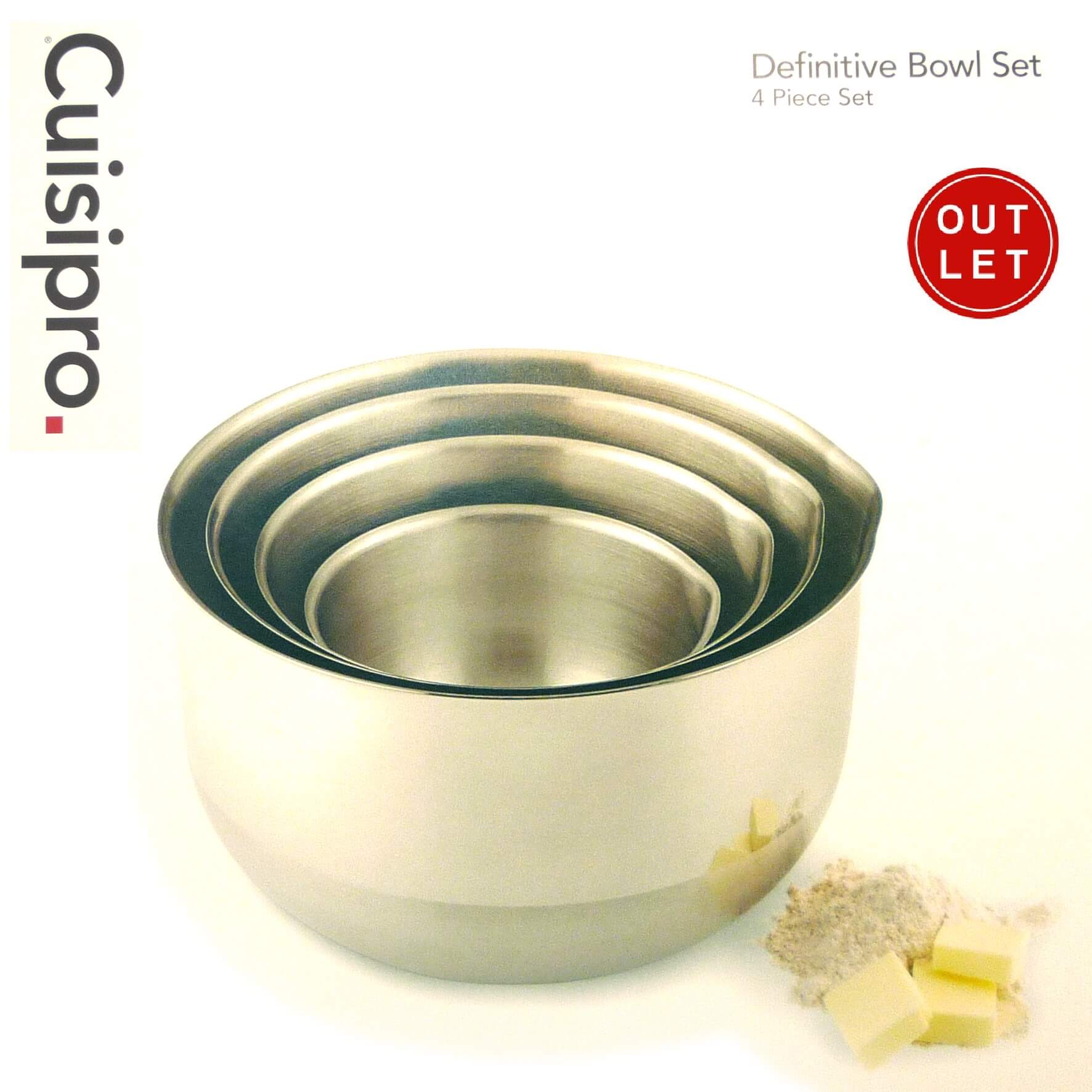 クイジプロ　Cuisipro　ステンレス製ミキシングボウル４点セット【パン作り/ケーキ作り/お菓子作り】【アウトレット】