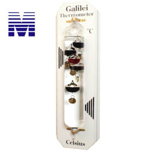 ガリレオ温度計　壁掛け式　白