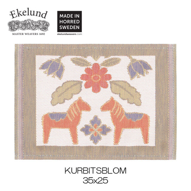 エーケルンド Ekelund KURBITSBLOM 35×25cm【ディッシュクロス/カウンタークロス/キッチンクロス/北欧/スウェーデン/オーガニックコットン/クルビッツ/ダーラナ】 #28039