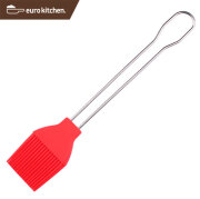 ユーロキッチン eurokitchen シリコンブラシ 22cm ステンレス柄 赤 シリコーン刷毛/食洗機OK【ペストリーブラシ/シリコンブラシ/シリコン刷毛】