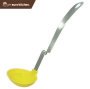 ユーロキッチン eurokitchen ステンレス柄シリコン腰掛お玉 黄色 PATENTED 65x82x290mm 60cc【鍋の縁にかけられる/ずり落ちない/お玉置きが不要】