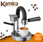 カミラ Kamira エスプレッソメーカー Espresso Maker ～クレマたっぷりの美味しいエスプレッソができる～ ガス火・ＩＨ対応 ハンドメイド・イタリア製 紙フィルター不要【珈琲,コーヒー,カフェ,直火,エコ】【送料無料】【動画】