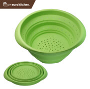 ユーロキッチン eurokitchen シリコン折りたたみ水切りボウル 緑(グリーン) 水切り器 容量1.6L(満水時) 食洗機対応【コランダー/収納に便利/省スペース】