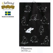 エーケルンド Ekelund ムーミン Moomin MOOMINS (ムーミン,白黒,モノクロ)35×50cm 【キッチンタオル/タペストリー/北欧/オーガニックコットン】 #40184