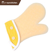ユーロキッチン eurokitchen シリコン鍋つかみ シリコンミトン イエロー×ホワイト 耐熱温度220℃【オーブンミット】