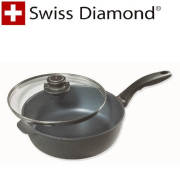 【完売】スイスダイヤモンド　SwissDiamond　＃６７２４IH蓋付深型フライパン24cm【ＩＨ】【アウトレット・訳あり特価品】