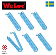 ウェーロック WeLoc ウェーロッククリップイットPA70mm 青 6個セット スウェーデン製 WeLocCLIP-it(クロージャー、キッチンクリップ、袋止め)