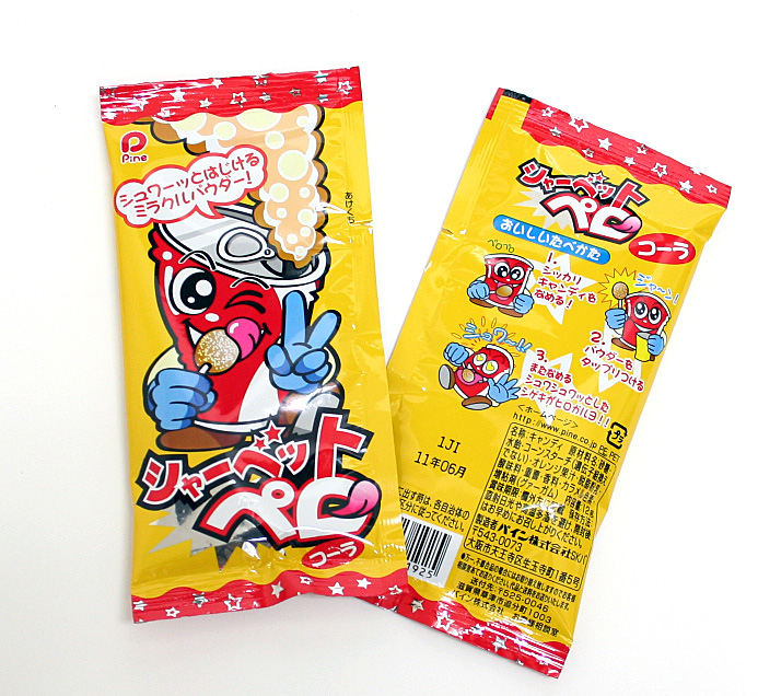 ame-46c シャーベットペロ（コーラ）　30袋入【粉末入り棒付キャンディー/駄菓子】