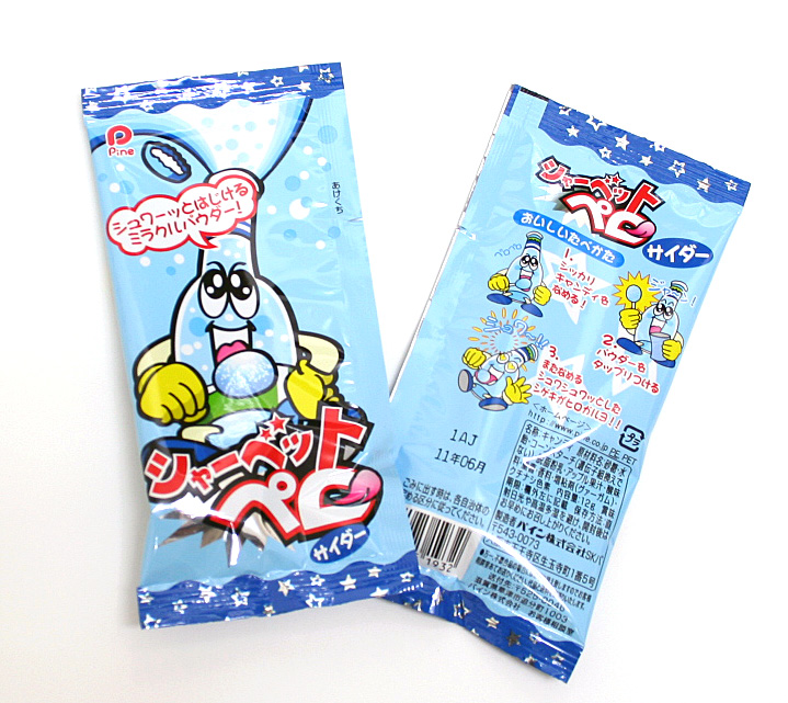 ame-46s シャーベットペロ（サイダー）　30袋入【粉末入り棒付キャンディー/駄菓子】