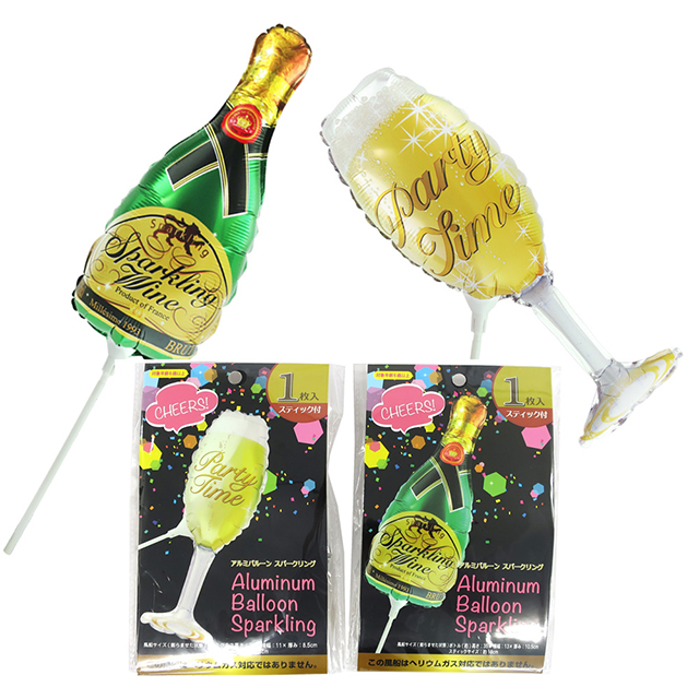 gc-717nip 【限定品】【12入】スティック付アルミバルーン スパークリング