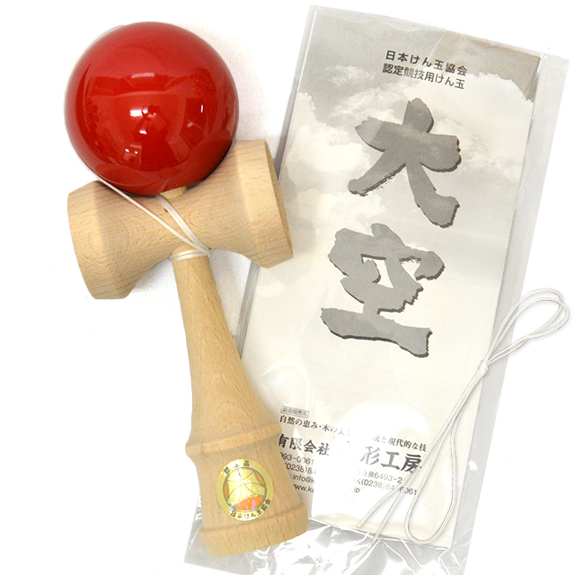 gr-401aima 日本けん玉協会認定競技用けん玉　大空 　赤　（ケン玉・けんだま・ケンダマ）