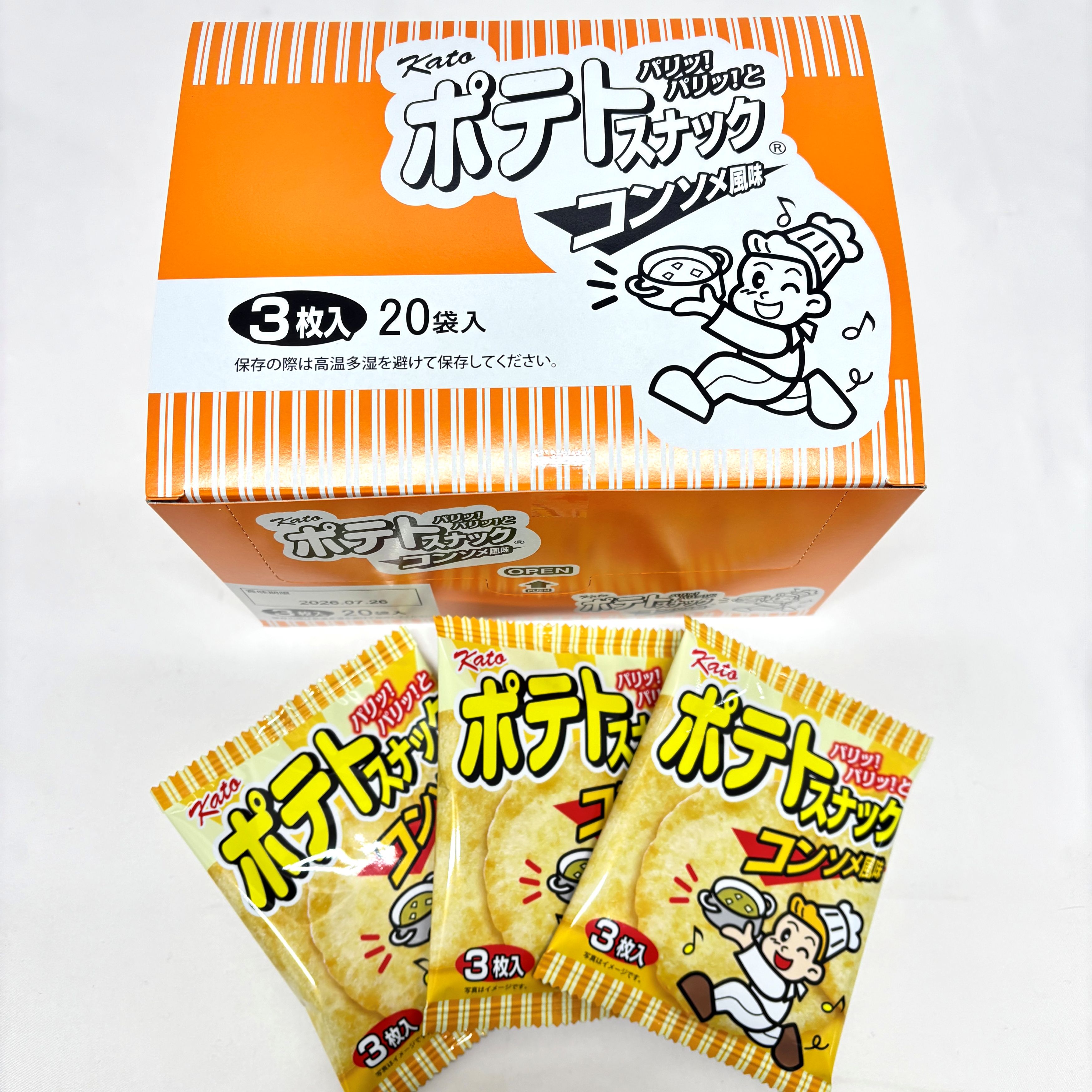 k-3-48ko 【かとう製菓】 40円 ポテトスナック 20入 コンソメ風味【駄菓子】