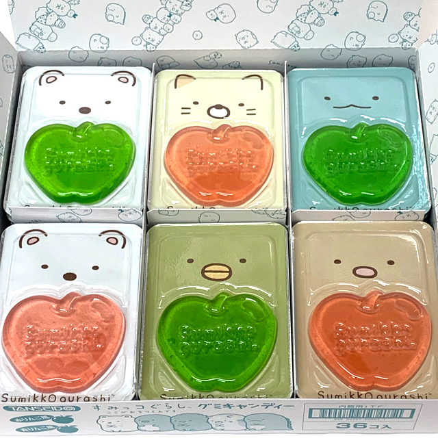 k-3-50 33円 すみっこぐらしグミキャンディー（赤リンゴ・青リンゴ） 36入 【駄菓子】