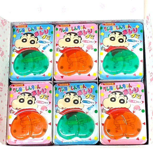 k-3-52 33円 クレヨンしんちゃんおしりグミ（ピーチ味・ソーダ味） 36入 【駄菓子】
